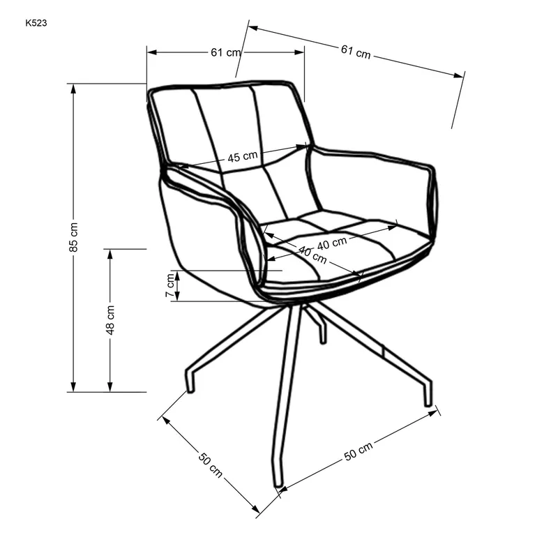 Кухонний стілець HALMAR K523 сірий/чорний фото №22