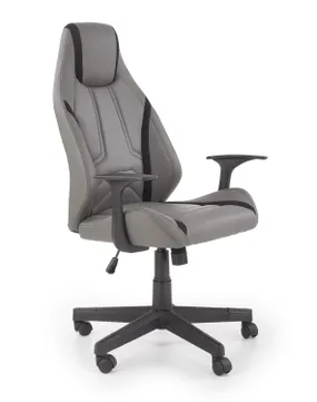Крісло комп'ютерне офісне обертове HALMAR TANGER сірий/чорний, мембранна тканина, екошкіра перфорована фото
