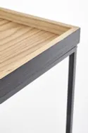 Журнальный столик деревянный HALMAR YAVA, 42x42 см, дуб натуральный/черный фото thumb №6