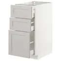 IKEA METOD МЕТОД / MAXIMERA МАКСІМЕРА, підлогова шафа з 3 шухлядами, білий / світло-сірий Lerhyttan, 40x60 см 592.742.29 фото thumb №1