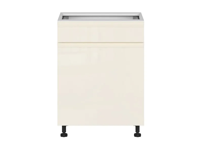 BRW Правосторонний кухонный шкаф Sole 60 см с ящиком soft-close магнолия глянцевый, альпийский белый/магнолия глянец FH_D1S_60/82_P/STB-BAL/XRAL0909005 фото №1