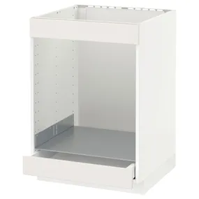 IKEA METOD МЕТОД / MAXIMERA МАКСІМЕРА, підлогова шафа для плити+дух з шухл, білий / ВЕДДІНГЕ білий, 60x60 см 590.044.02 фото