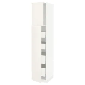 IKEA METOD МЕТОД / MAXIMERA МАКСИМЕРА, высокий шкаф / 2дверцы / 4ящика, белый / белый, 40x60x200 см 494.680.20 фото