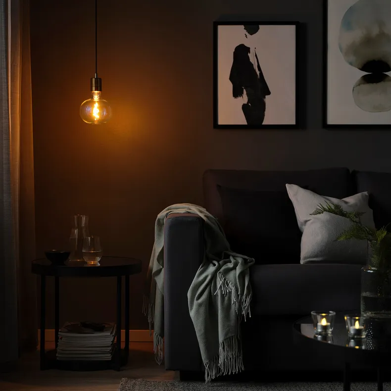 IKEA SKAFTET СКАФТЕТ / MOLNART МОЛНАРТ, подвесной светильник с лампочкой, Латунь / эллипс разноцветный 294.945.29 фото №2