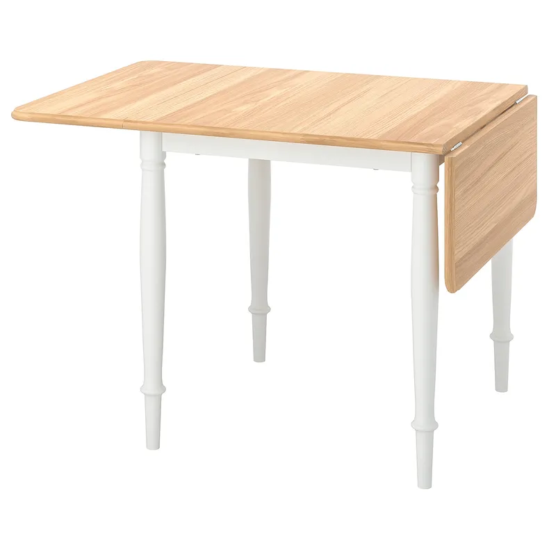 IKEA DANDERYD ДАНДЕРЮД, стіл відкидний, дуб okl/білий, 74/134x80 см 105.161.21 фото №1