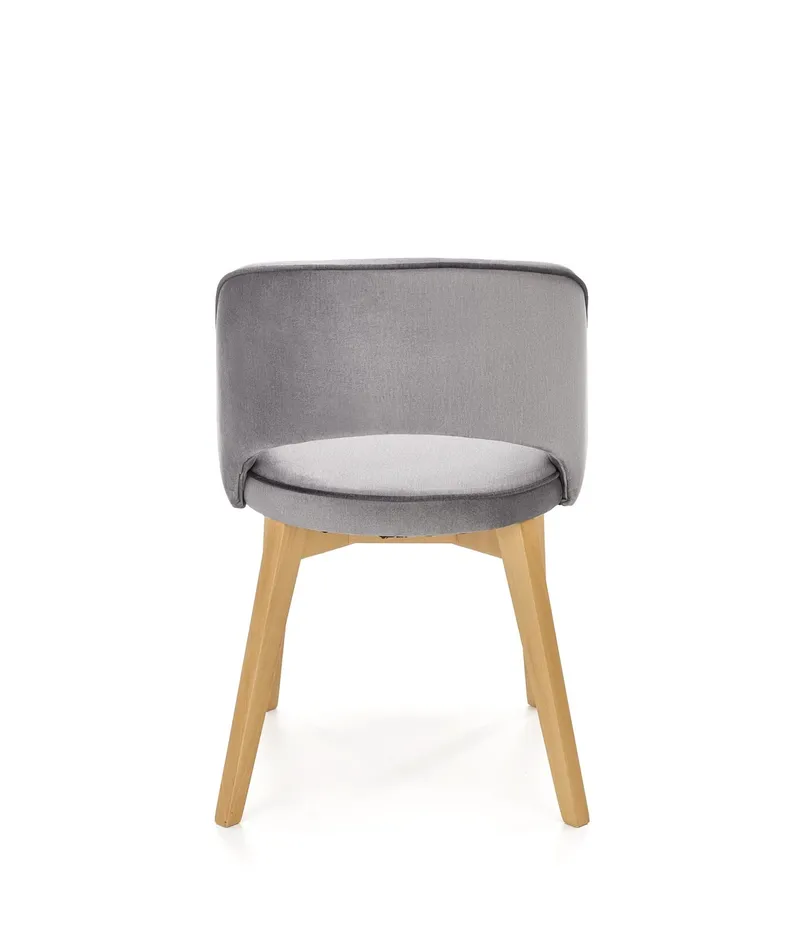 Кухонный стул бархатный HALMAR MARINO Velvet, серый MONOLITH 85 / дуб медовый фото №9