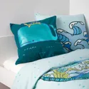 IKEA BLÅVINGAD БЛОВІНГАД, чохол на подушку, дизайн кит/синьо-зелений, 50x50 см 905.340.79 фото thumb №3
