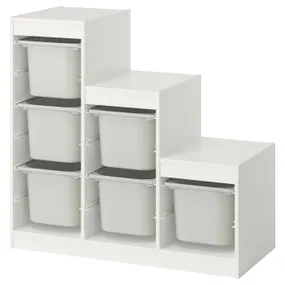 IKEA TROFAST, стеллаж для мусорных контейнеров, Белый/серый, 99x44x94 см 495.733.23 фото