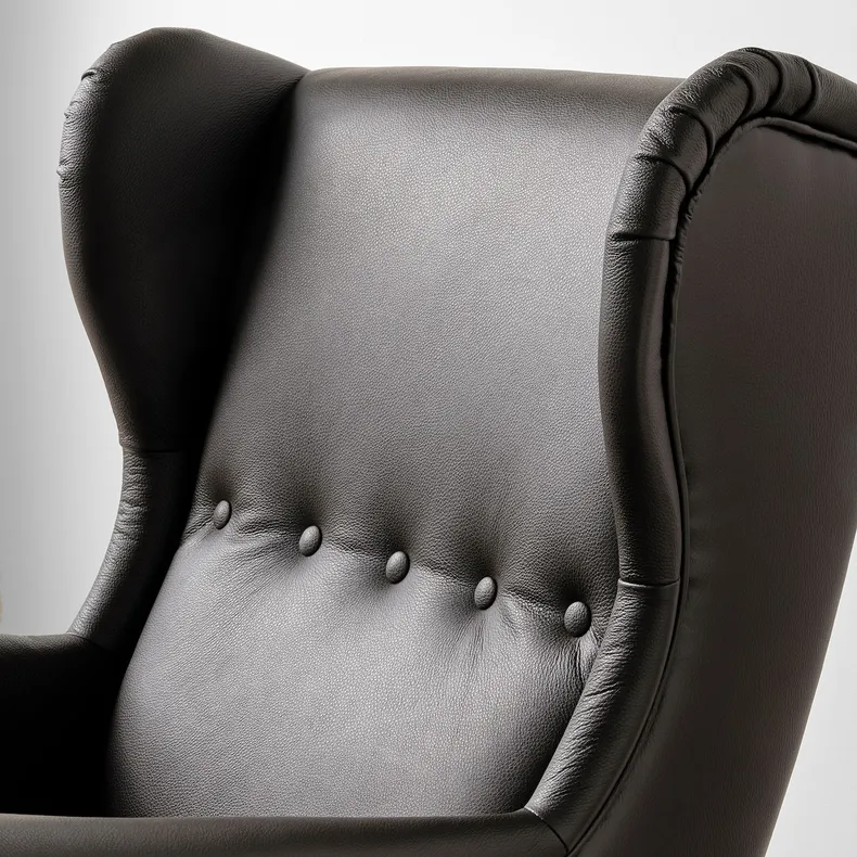 IKEA STRANDMON СТРАНДМОН, кресло с табуретом для ног, Гранн / Бомстад темно-коричневый 094.839.04 фото №3
