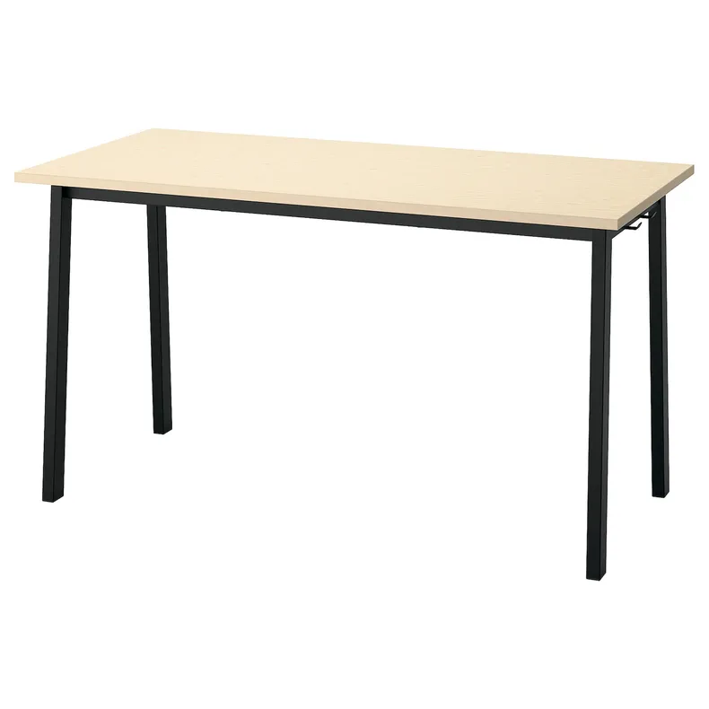 IKEA MITTZON МІТТЗОН, стіл для конференцій, okl береза/чорний, 140x68x75 см 695.329.92 фото №1