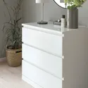 IKEA MALM МАЛЬМ, стеклянная столешница, белый, 80x48 см 404.299.76 фото thumb №3