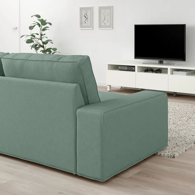 IKEA KIVIK КИВИК, 4-местный диван с козеткой, Талмира светло-зеленая 894.847.87 фото №3