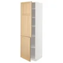 IKEA METOD МЕТОД, высокий шкаф с полками / 2 дверцы, белый / дуб форсбака, 60x60x200 см 995.094.19 фото thumb №1