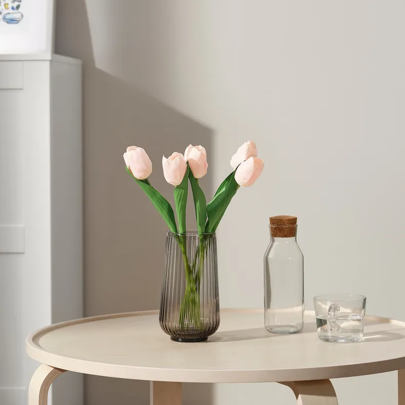 IKEA SMYCKA СМЮККА, букет зі штучних квітів, кімнатний / зовнішній / світло-рожевий тюльпан, 35 см 205.717.82 фото №2