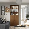 IKEA BILLY БІЛЛІ / OXBERG ОКСБЕРГ, книжкова шафа з дверцятами, коричневий горіх, 80x30x202 см 494.833.65 фото thumb №2