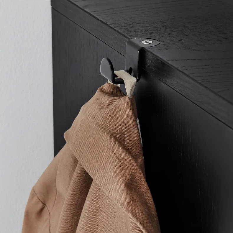 IKEA GALANT ГАЛАНТ, комбинация для хран с раздв дверц, Шпон ясеня, окрашенный в черный цвет, 320x120 см 692.856.18 фото №2