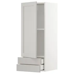 IKEA METOD МЕТОД / MAXIMERA МАКСИМЕРА, навесной шкаф с дверцей / 2 ящика, белый / светло-серый, 40x100 см 694.697.21 фото
