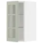 IKEA METOD МЕТОД, навесной шкаф / полки / стеклян дверца, белый / светло-зеленый, 30x60 см 294.869.87 фото