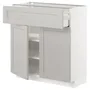 IKEA METOD МЕТОД / MAXIMERA МАКСИМЕРА, напольный шкаф с ящиком / 2дверцами, белый / светло-серый, 80x37 см 494.647.72 фото