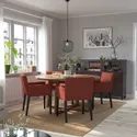 IKEA MÖRBYLÅNGA МОРБИЛОНГА / MÅRENÄS МОРЕНЭС, стол+4 стула с подлокотниками, okl черный дуб / красно-коричневый, 145 см 795.201.06 фото thumb №2