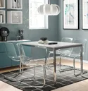 IKEA TORSBY ТОРСБИ, стол, хромированный / глянцевый белый, 135x85 см 399.318.45 фото thumb №2