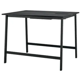 IKEA MITTZON МИТТЗОН, конференц-стол, Шпон ясеня, окрашенный в черный/черный цвет, 140x108x105 см 395.334.55 фото