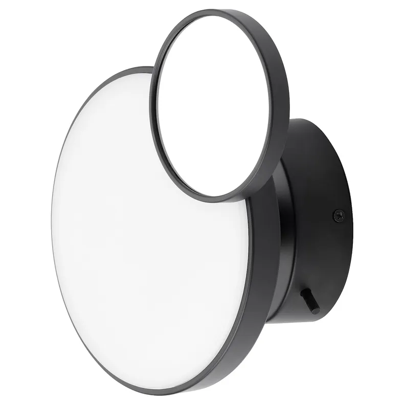 IKEA KABOMBA КАБУМБА, светодиодное бра с зеркалом, может быть тонирована в матовый / черный цвет, 20 см 604.852.83 фото №1