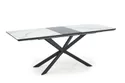 Кухонний стіл розкладний HALMAR DIESEL 160-200x90 см, стільниця - білий мармур / темно-сірий, ніжки - чорні фото thumb №13
