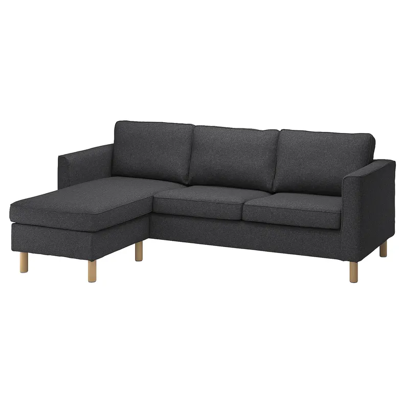 IKEA PÄRUP ПЕРУП, чохол для 3-місного дивана, з кушеткою / ГУННАРЕД темно-сірий 904.939.98 фото №2
