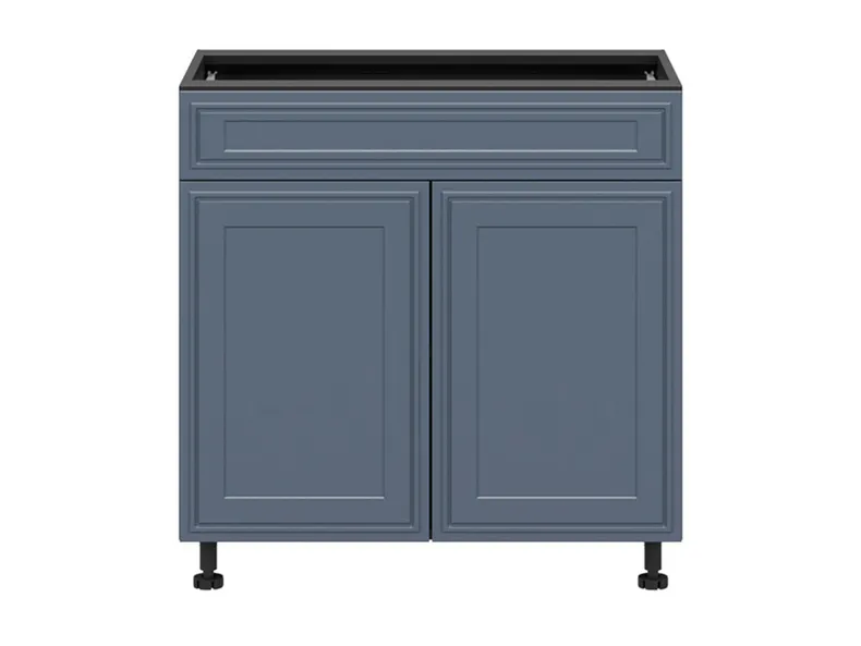 BRW Двухдверный кухонный шкаф Verdi 80 см с выдвижным ящиком mystic matt, черный/матовый FL_D1S_80/82_L/P/SMB-CA/MIM фото №1