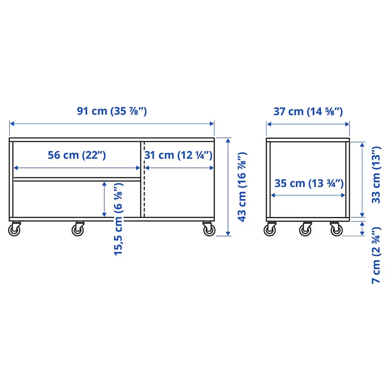 IKEA VIHALS ВИХАЛС, журнальный стол, тёмно-серый, 91x37 см 905.429.32 фото №3