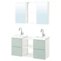 IKEA ENHET ЕНХЕТ, ванна, білий/блідо-сіро-зелений, 124x43x65 см 995.469.21 фото thumb №1