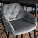 Барний стілець оксамитовий MEBEL ELITE SALEM Velvet, сірий / чорний фото thumb №4
