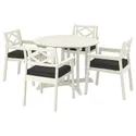 IKEA BONDHOLMEN БОНДХОЛЬМЕН, стіл+4 крісла з підлокітн, вуличний, білий/бежевий/ярпенський/дувхольменський антрацит 495.498.37 фото thumb №1
