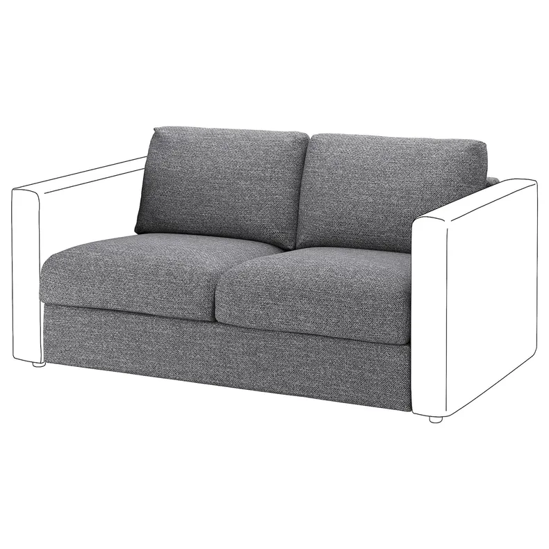 IKEA VIMLE ВИМЛЕ, секция 2-местного дивана-кровати, Lejde серо-черный 895.372.86 фото №2