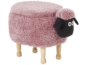BRW Дитячий пуф для зберігання овечої шкури рожевий 4251682250474 фото