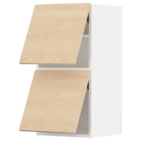 IKEA METOD МЕТОД, навесной шкаф / 2 дверцы, горизонтал, белый / аскерсундский узор светлый ясень, 40x80 см 193.930.12 фото