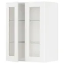 IKEA METOD МЕТОД, настінна шафа, полиці / 2 склх дверц, білий Енкопінг / білий імітація дерева, 60x80 см 194.734.76 фото thumb №1