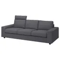 IKEA VIMLE ВИМЛЕ, чехол на 3-местный диван, с подголовником с широкими подлокотниками / Средне-серый 094.250.23 фото thumb №2