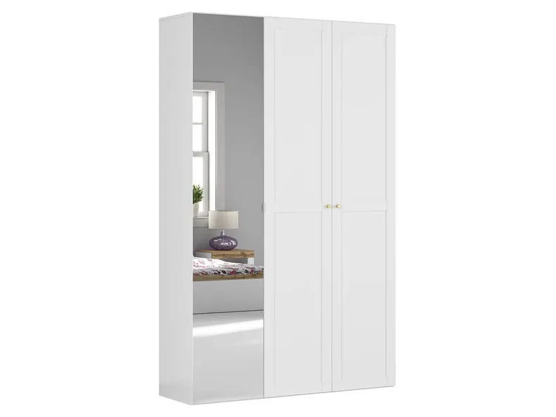 BRW Шкаф 3-х дверный Flex 150 см с зеркалом белый, белый/зеркальный SZAFA_ZESTAW_133-BI фото №1