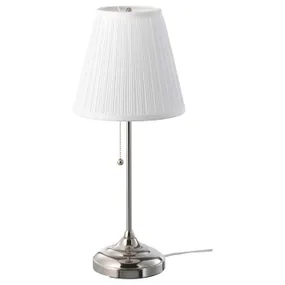 IKEA ÅRSTID ОРСТИД, лампа настольная, никелированный / белый 702.806.34 фото
