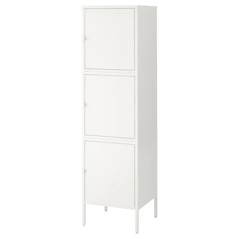 IKEA HÄLLAN ХЕЛЛАН, комбінація д/зберіган з дверцятами, білий, 45x47x167 см 492.493.96 фото №1