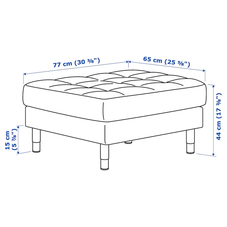 IKEA LANDSKRONA ЛАНДСКРУНА, підставка для ніг, Grann / Bomstad чорний / металлик 890.318.09 фото №7