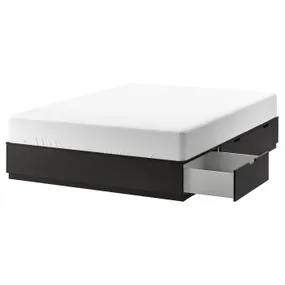 IKEA NORDLI НОРДЛІ, каркас ліжка з відділ д / зберігання, антрацит, 160x200 см 503.727.81 фото
