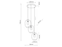 BRW Підвісний світильник Elio 3-точковий 110 см скло чорний 094470 фото thumb №8