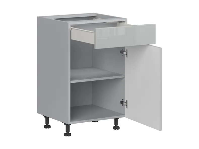 BRW Top Line кухонный базовый шкаф 50 см правый с ящиком серый глянцевый, серый гранола/серый глянец TV_D1S_50/82_P/SMB-SZG/SP фото №3
