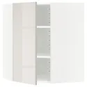 IKEA METOD МЕТОД, кутова навісна шафа з полицями, білий / Ringhult світло-сірий, 68x80 см 291.422.40 фото thumb №1