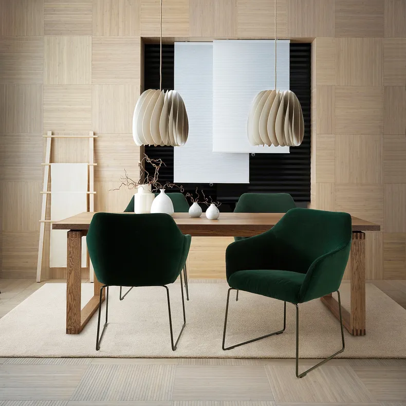 IKEA TOSSBERG ТОССБЕРГ, стілець, чорний метал/зелений акаміт 205.182.33 фото №5