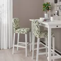 IKEA BERGMUND БЕРГМУНД, барний стілець зі спинкою, білий / ФОГЕЛЬФОРС різнобарвний, 75 см 793.997.61 фото thumb №2