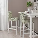 IKEA BERGMUND БЕРГМУНД, стул барный, белый / Фогельфорс многоцветный, 75 см 793.997.61 фото thumb №2